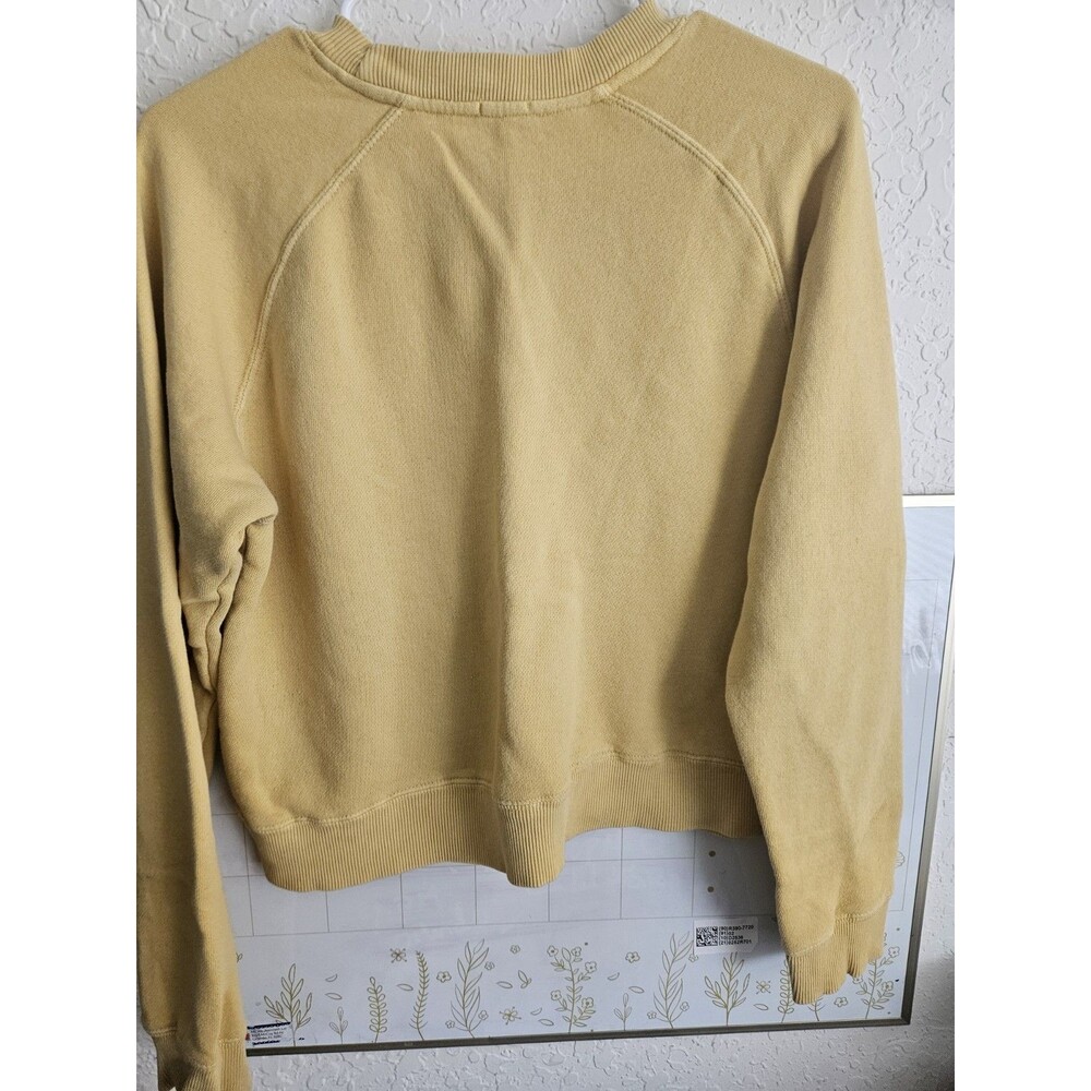 Oscar Yellow Solid Crewneck Pullover Sweatshirt Men’s Regular Long Sleeve - Picture 3 of 3